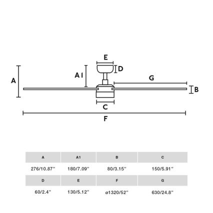 FARO 34356-1TW - LED Zatemnitveni stropni ventilator RUDDER L LED/20W/230V črna/rjava pr. 132 cm + Daljinski upravljalnik