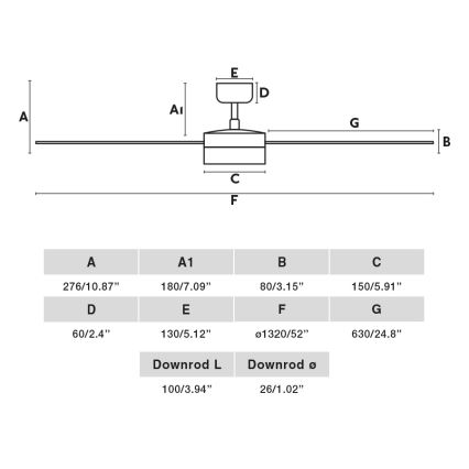 FARO 34356WT-1TW - LED Zatemnitveni stropni ventilator RUDDER L LED/18W/230V 2700/4350/6000K rjava/črna pr. 132 cm Wi-Fi Tuya + Daljinski upravljalnik