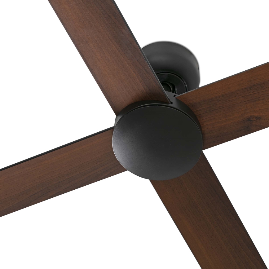 FARO 34356WT - Stropni ventilator RUDDER L rjava/črna pr. 132 cm Wi-Fi Tuya + Daljinski upravljalnik