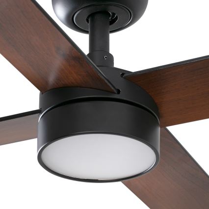 FARO 34356WT1S - LED stropni ventilator RUDDER L z možnostjo zatemnitve LED/18W/230V 2700/3000/4000K premer 132 cm rjava/črna Wi-Fi Tuya + daljinski upravljalnik