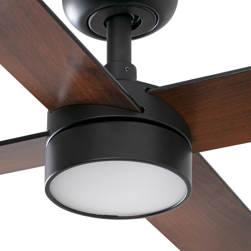 FARO 34356WT1S - LED stropni ventilator RUDDER L z možnostjo zatemnitve LED/18W/230V 2700/3000/4000K premer 132 cm rjava/črna Wi-Fi Tuya + daljinski upravljalnik