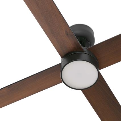 FARO 34356WT1S - LED stropni ventilator RUDDER L z možnostjo zatemnitve LED/18W/230V 2700/3000/4000K premer 132 cm rjava/črna Wi-Fi Tuya + daljinski upravljalnik