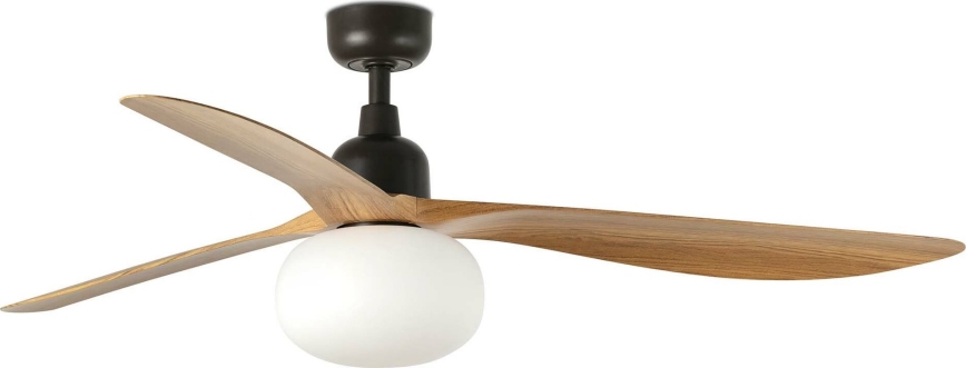 FARO 34360WT-11L - Stropni ventilator OUTWOOD L 1xE27/15W/230V rjava/črna pr. 150 cm Wi-Fi Tuya IP44 + Daljinski upravljalnik