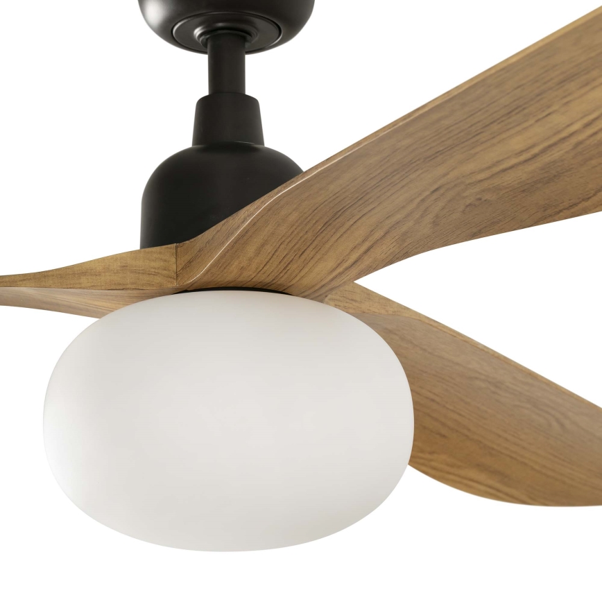 FARO 34360WT-11L - Stropni ventilator OUTWOOD L 1xE27/15W/230V rjava/črna pr. 150 cm Wi-Fi Tuya IP44 + Daljinski upravljalnik