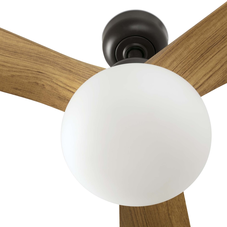 FARO 34360WT-11L - Stropni ventilator OUTWOOD L 1xE27/15W/230V rjava/črna pr. 150 cm Wi-Fi Tuya IP44 + Daljinski upravljalnik