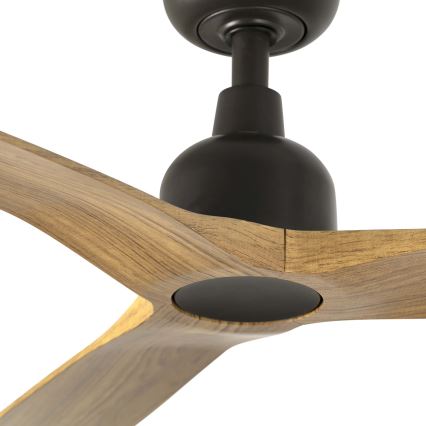 FARO 34360WT - Stropni ventilator OUTWOOD L rjava/črna pr. 150 cm Wi-Fi Tuya IP44 + Daljinski upravljalnik