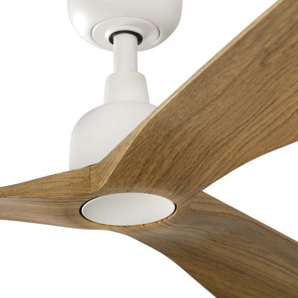FARO 34361 - Stropni ventilator OUTWOOD L rjava/bela pr. 150 cm IP44 + Daljinski upravljalnik