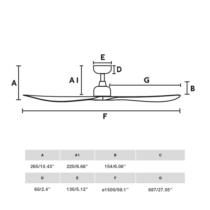 FARO 34361 - Stropni ventilator OUTWOOD L rjava/bela pr. 150 cm IP44 + Daljinski upravljalnik