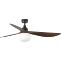 FARO 34362WT-11L - Stropni ventilator OUTWOOD L 1xE27/15W/230V rjava/črna pr. 150 cm Wi-Fi Tuya IP44 + Daljinski upravljalnik
