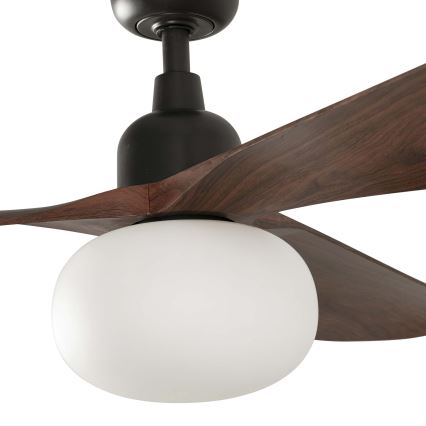 FARO 34362WT-11L - Stropni ventilator OUTWOOD L 1xE27/15W/230V rjava/črna pr. 150 cm Wi-Fi Tuya IP44 + Daljinski upravljalnik