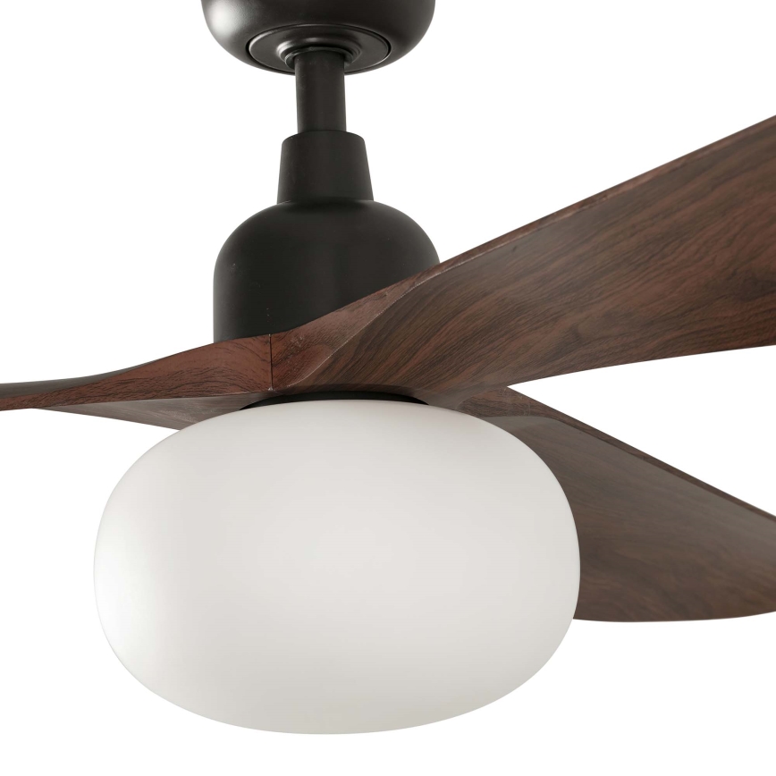FARO 34362WT-11L - Stropni ventilator OUTWOOD L 1xE27/15W/230V rjava/črna pr. 150 cm Wi-Fi Tuya IP44 + Daljinski upravljalnik