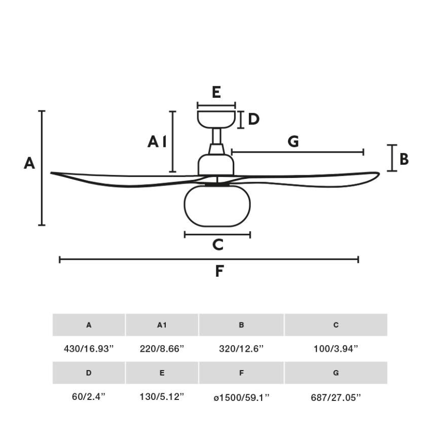 FARO 34362WT-11L - Stropni ventilator OUTWOOD L 1xE27/15W/230V rjava/črna pr. 150 cm Wi-Fi Tuya IP44 + Daljinski upravljalnik