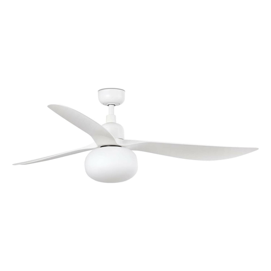 FARO 34363WT-11L - Stropni ventilator OUTWOOD L 1xE27/15W/230V bela pr. 150 cm Wi-Fi Tuya IP44 + Daljinski upravljalnik