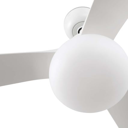 FARO 34363WT-11L - Stropni ventilator OUTWOOD L 1xE27/15W/230V bela pr. 150 cm Wi-Fi Tuya IP44 + Daljinski upravljalnik