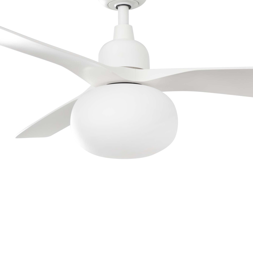FARO 34363WT-11L - Stropni ventilator OUTWOOD L 1xE27/15W/230V bela pr. 150 cm Wi-Fi Tuya IP44 + Daljinski upravljalnik