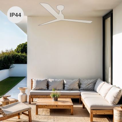 FARO 34372 - Stropni ventilator MARINE M, premer 125 cm, rjava/črna, IP44 + daljinski upravljalnik