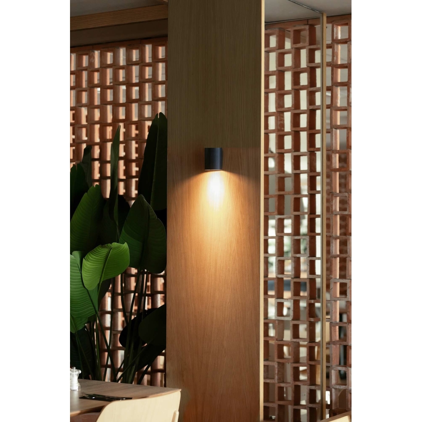 FARO 40523 - Stenska svetilka SOLE 1xGU10/8W/230V črna okrogla