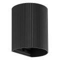 FARO 40527 - Stenska svetilka SOLE 1xGU10/8W/230V črna valovita okrogla