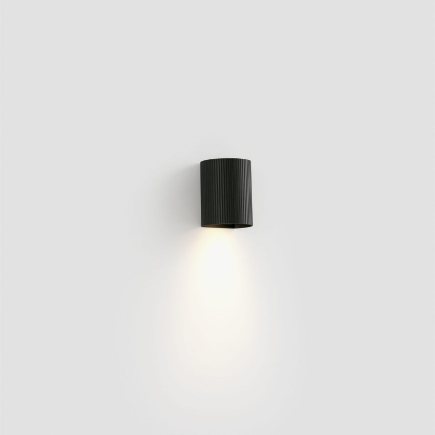 FARO 40527 - Stenska svetilka SOLE 1xGU10/8W/230V črna valovita okrogla