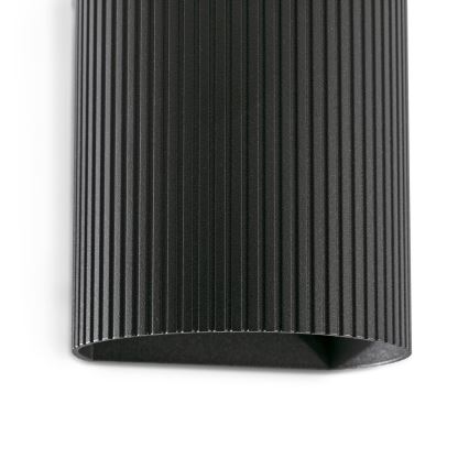 FARO 40527 - Stenska svetilka SOLE 1xGU10/8W/230V črna valovita okrogla