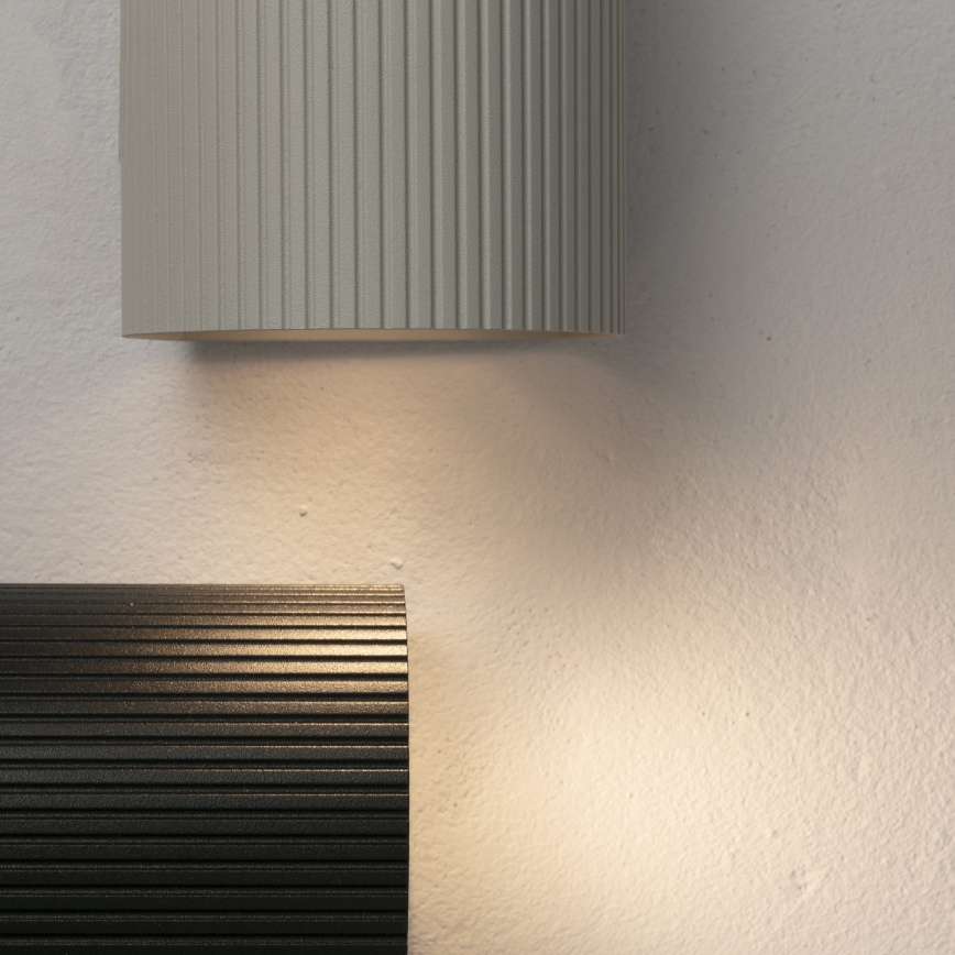 FARO 40528 - Stenska svetilka SOLE 1xGU10/8W/230V siva valovita okrogla
