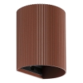 FARO 40529 - Stenska svetilka SOLE 1xGU10/8W/230V opečna valovita okrogla