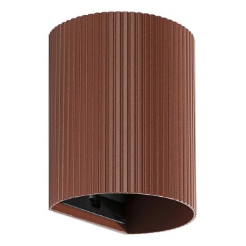 FARO 40529 - Stenska svetilka SOLE 1xGU10/8W/230V opečna valovita okrogla