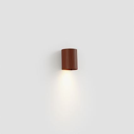 FARO 40529 - Stenska svetilka SOLE 1xGU10/8W/230V opečna valovita okrogla