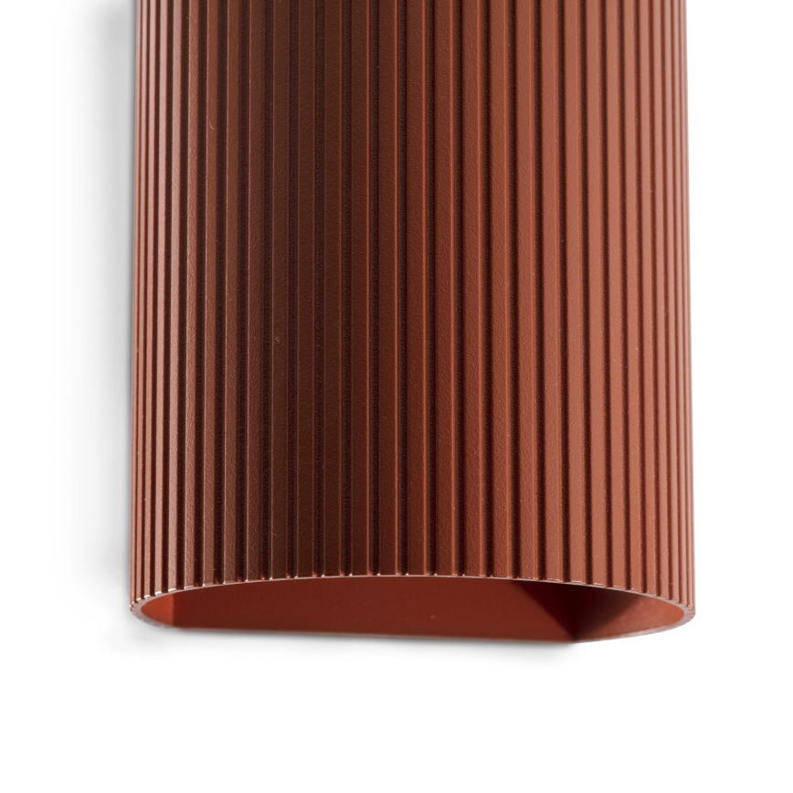 FARO 40529 - Stenska svetilka SOLE 1xGU10/8W/230V opečna valovita okrogla