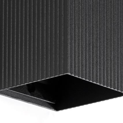 FARO 40535 - Stenska svetilka SOLE 1xGU10/8W/230V črna valovita kvadraten