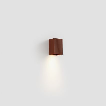 FARO 40537 - Stenska svetilka SOLE 1xGU10/8W/230V opečna valovita kvadraten