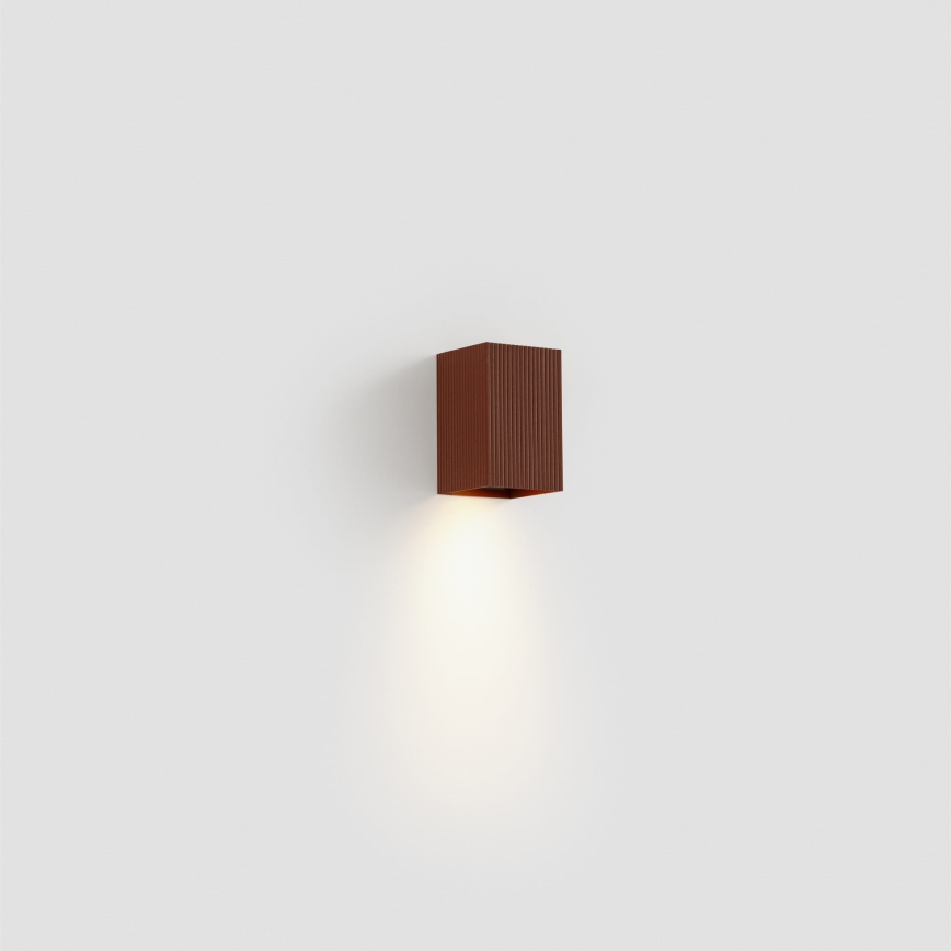 FARO 40537 - Stenska svetilka SOLE 1xGU10/8W/230V opečna valovita kvadraten