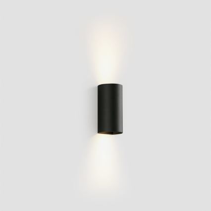 FARO 40539 - Stenska svetilka SOLE 2xGU10/8W/230V črna okrogla
