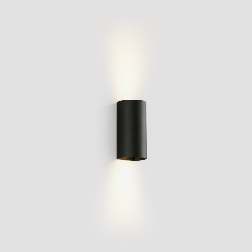 FARO 40539 - Stenska svetilka SOLE 2xGU10/8W/230V črna okrogla