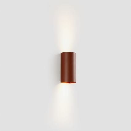 FARO 40541 - Stenska svetilka SOLE 2xGU10/8W/230V opečna okrogla