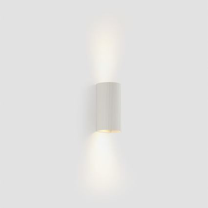 FARO 40542 - Stenska svetilka SOLE 2xGU10/8W/230V bela valovita okrogla