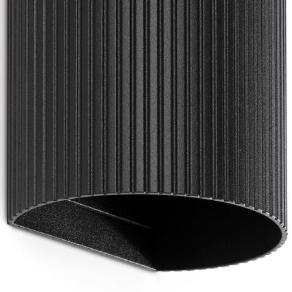 FARO 40543 - Stenska svetilka SOLE 2xGU10/8W/230V črna valovita okrogla