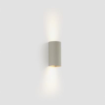 FARO 40544 - Stenska svetilka SOLE 2xGU10/8W/230V siva valovita okrogla