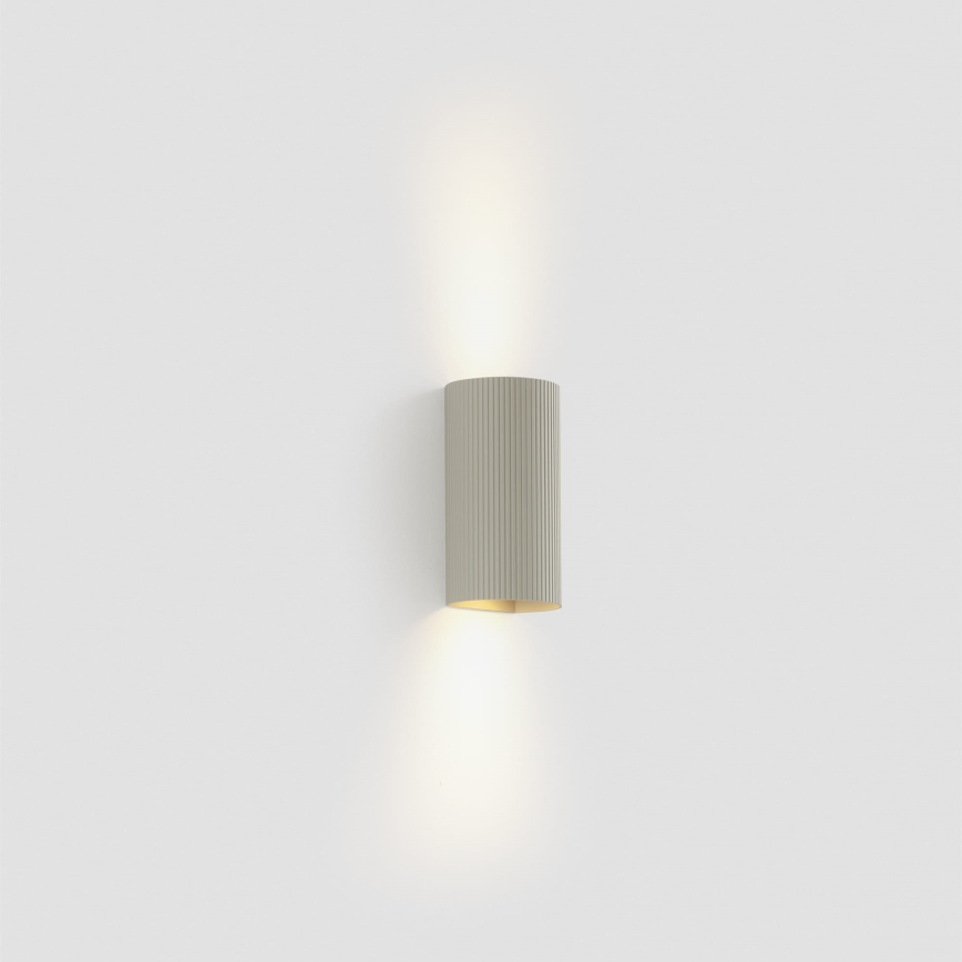FARO 40544 - Stenska svetilka SOLE 2xGU10/8W/230V siva valovita okrogla