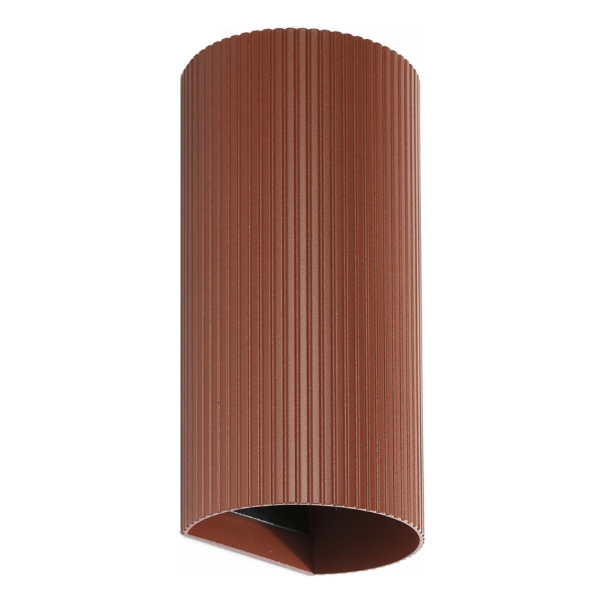 FARO 40545 - Stenska svetilka SOLE 2xGU10/8W/230V opečna valovita okrogla