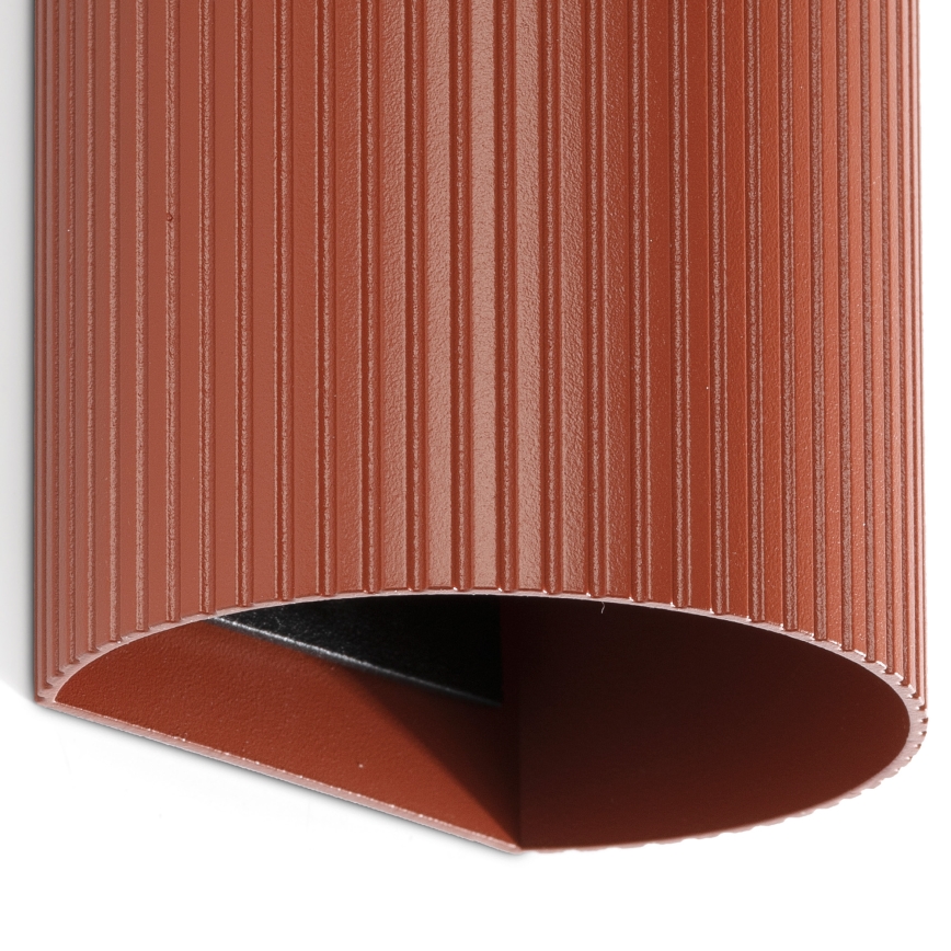 FARO 40545 - Stenska svetilka SOLE 2xGU10/8W/230V opečna valovita okrogla