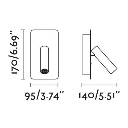 FARO 62116 - LED Stenski reflektor SUAU LED/3W/230V USB črn