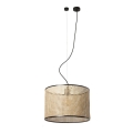 FARO 64314-49 - Lestenec na vrvici MAMBO 1xE27/15W/230V d. 45 cm ratan/črna