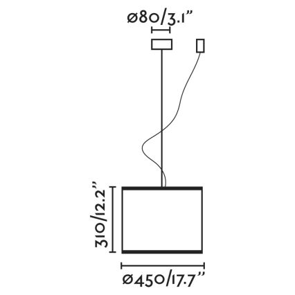 FARO 64314-49 - Lestenec na vrvici MAMBO 1xE27/15W/230V d. 45 cm ratan/črna