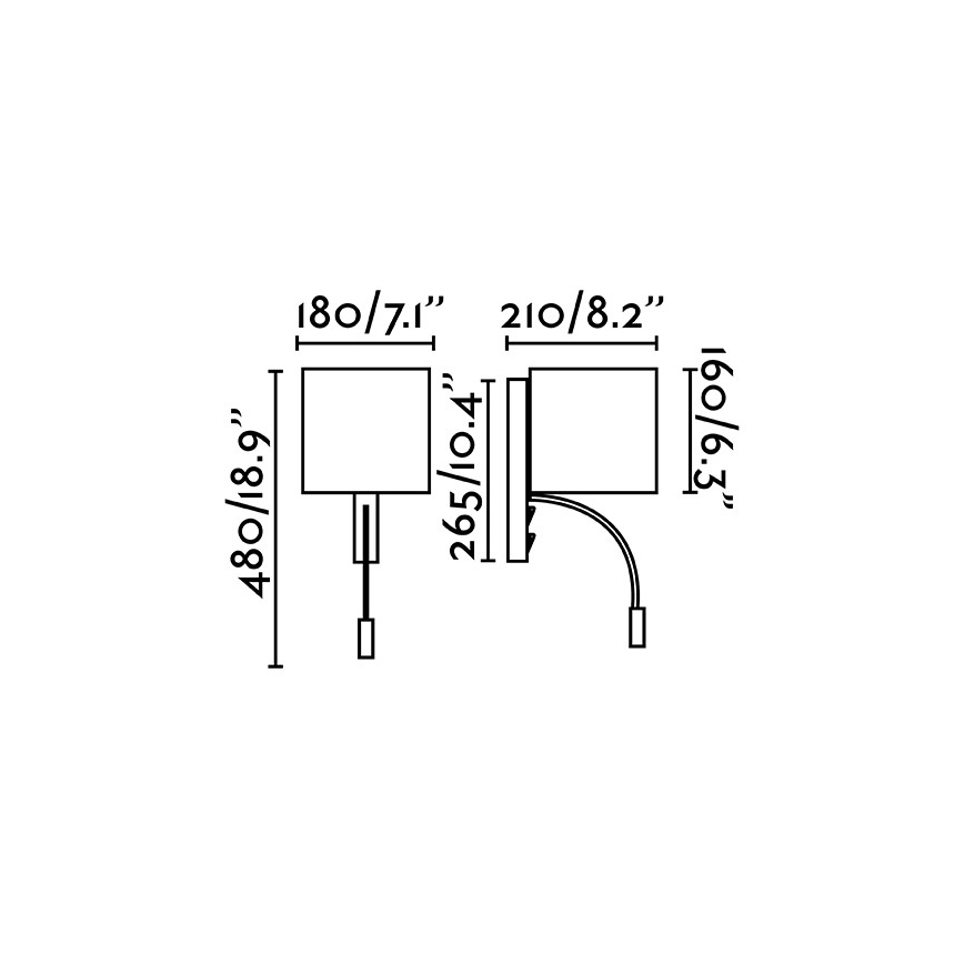 Faro 64323 - LED Stenska svetilka TIRA 1xE27/15W + LED/3W/230V