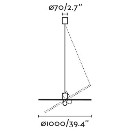 FARO 68590-70 - Lestenec na vrvici COSTAS 1xE27/15W/230V d. 100 cm črna/ratan