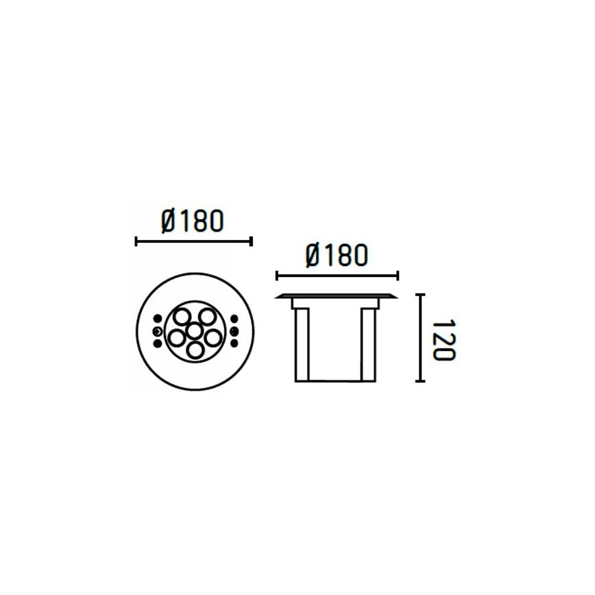 FARO 70456 - LED RGB Zunanja vgradna svetilka EDEL LED/18W/24V IP68