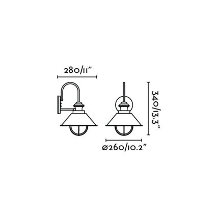 FARO 71128 - Zunanja stenska svetilka NAUTICA 1xE27/11W/230V