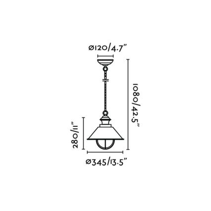 FARO 71139 - Zunanja obesna svetilka NAUTICA 1xE27/11W/230V