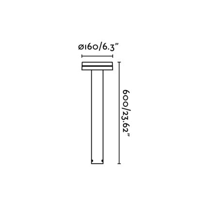 FARO 71949 - LED Zunanja svetilka ESPOT LED/9W/230V 2200/2700/3200/4000K IK07 IP65 60 cm rjava